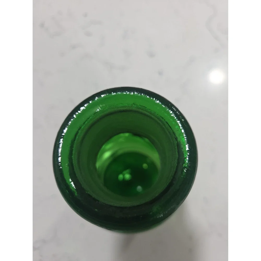 Vintage Empoli Emerald Green Glass Apothecary Lidded Jar ITALY Tab Handle 8